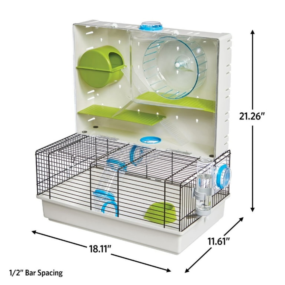 This is a hamster or mouse cage it is very big and convenient it has two opening